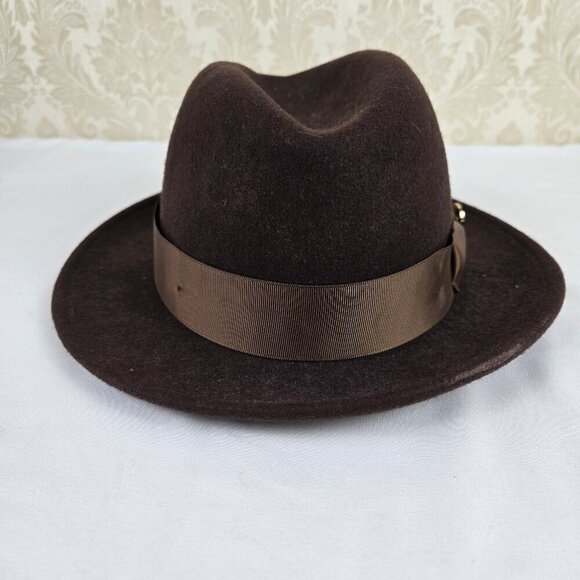 Bruno Capelo Luxury Headware Size Large Brown Fedora Hat Australian Wool Chicago - Picture 4 of 12